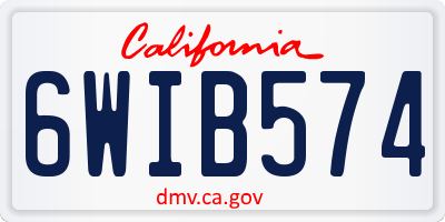 CA license plate 6WIB574