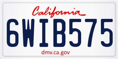 CA license plate 6WIB575
