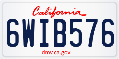 CA license plate 6WIB576