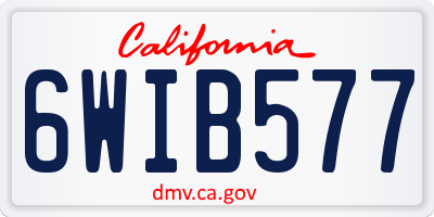 CA license plate 6WIB577