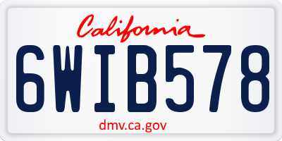 CA license plate 6WIB578