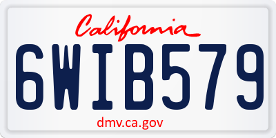 CA license plate 6WIB579