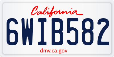 CA license plate 6WIB582