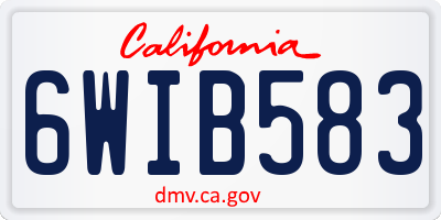 CA license plate 6WIB583