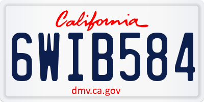 CA license plate 6WIB584