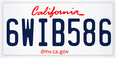 CA license plate 6WIB586