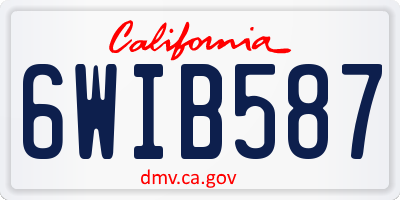 CA license plate 6WIB587