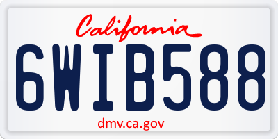 CA license plate 6WIB588