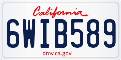 CA license plate 6WIB589