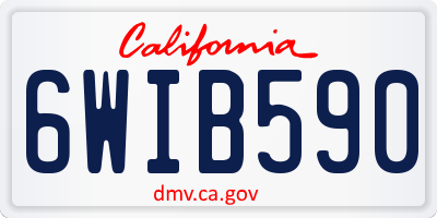 CA license plate 6WIB590