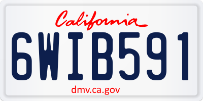 CA license plate 6WIB591