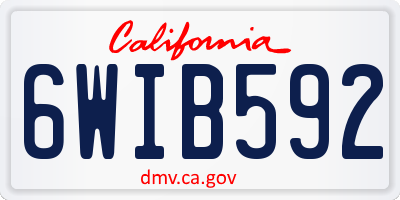 CA license plate 6WIB592