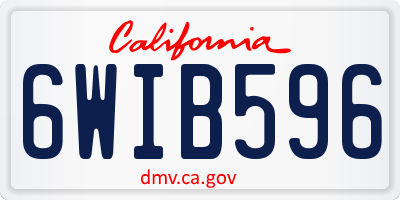 CA license plate 6WIB596