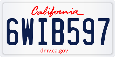 CA license plate 6WIB597