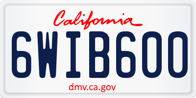 CA license plate 6WIB600