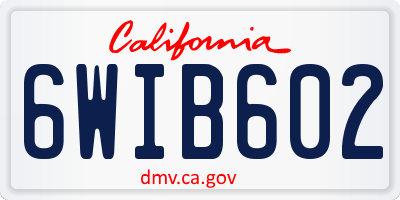 CA license plate 6WIB602