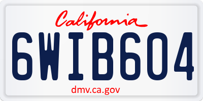 CA license plate 6WIB604