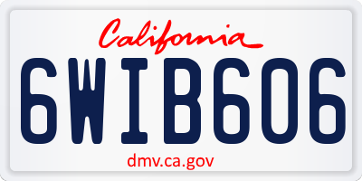 CA license plate 6WIB606