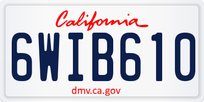 CA license plate 6WIB610