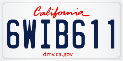 CA license plate 6WIB611
