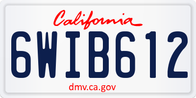 CA license plate 6WIB612