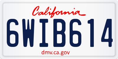 CA license plate 6WIB614