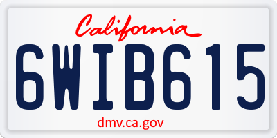 CA license plate 6WIB615