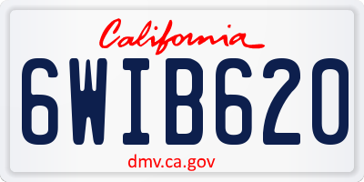 CA license plate 6WIB620