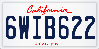 CA license plate 6WIB622