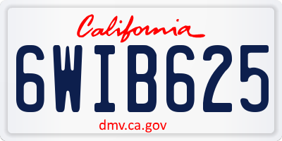 CA license plate 6WIB625