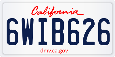 CA license plate 6WIB626