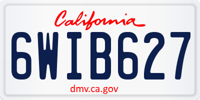 CA license plate 6WIB627