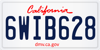 CA license plate 6WIB628