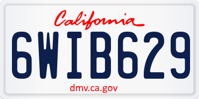 CA license plate 6WIB629