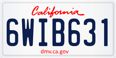 CA license plate 6WIB631