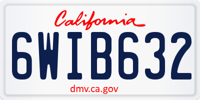 CA license plate 6WIB632