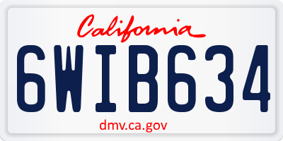 CA license plate 6WIB634