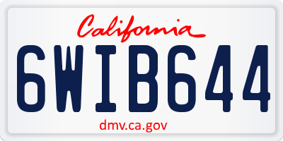CA license plate 6WIB644