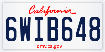 CA license plate 6WIB648