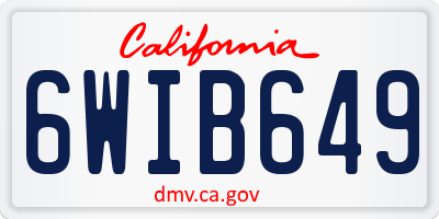 CA license plate 6WIB649