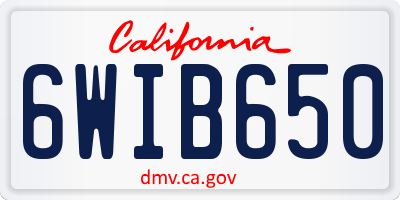 CA license plate 6WIB650