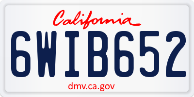 CA license plate 6WIB652