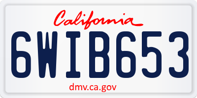 CA license plate 6WIB653
