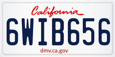 CA license plate 6WIB656