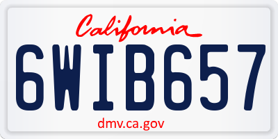 CA license plate 6WIB657