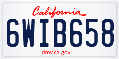 CA license plate 6WIB658