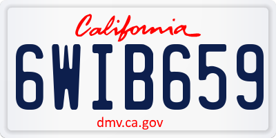 CA license plate 6WIB659