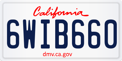 CA license plate 6WIB660