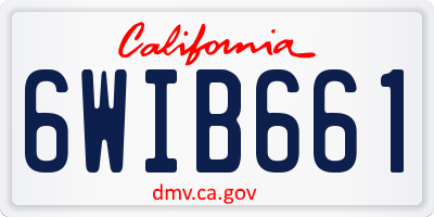 CA license plate 6WIB661