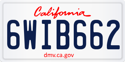 CA license plate 6WIB662